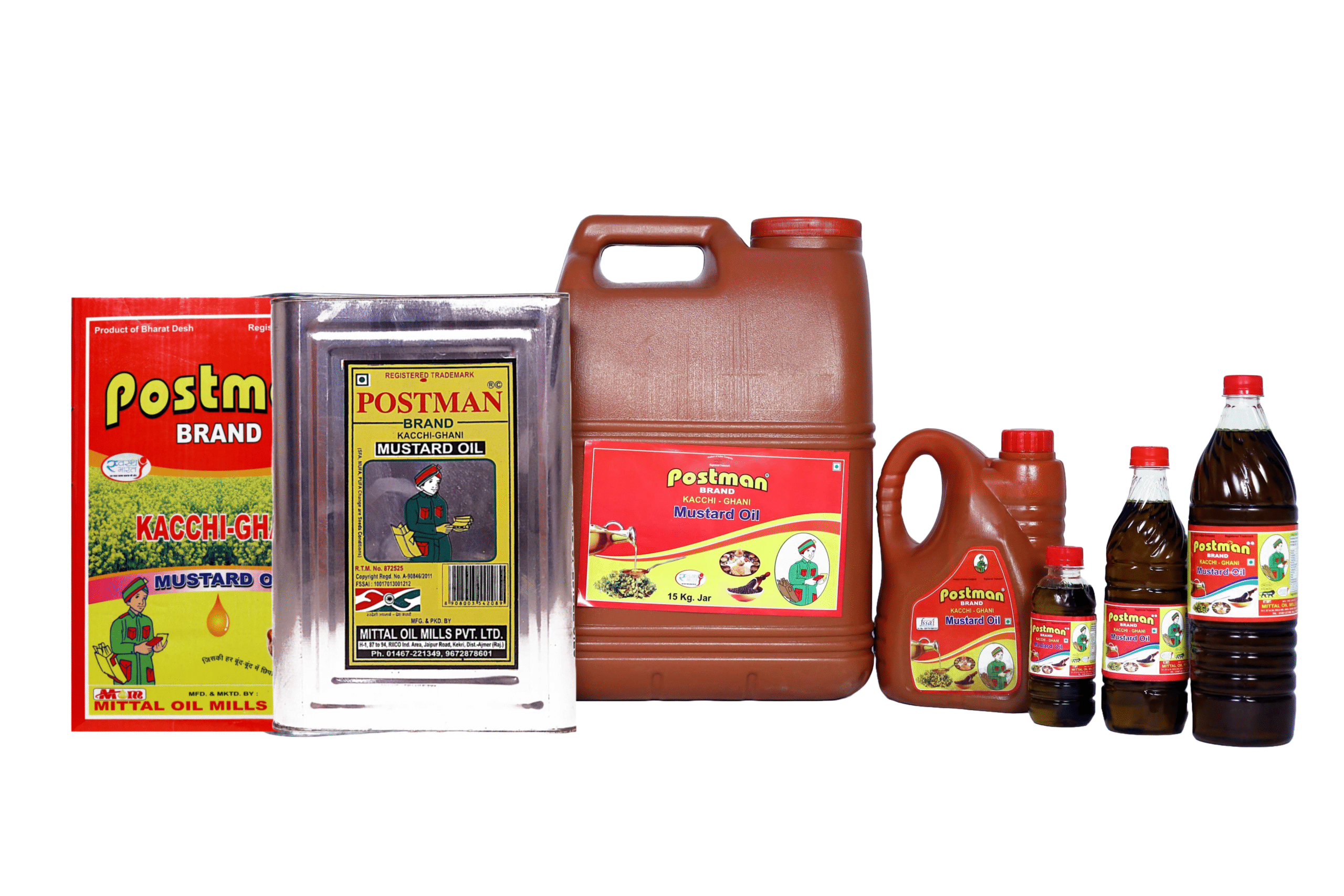 Postman Oils Kacchi Ghani Mustard Oil Kacchi Ghani Mustard Oil - Premium Cold Pressed Sarson Ka Tel